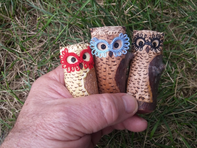 Owls with Tatting - 3