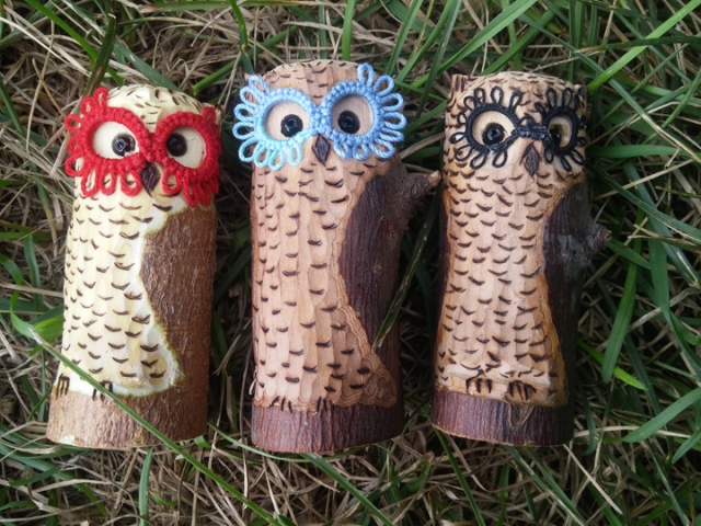 Owls with Tatting - 4